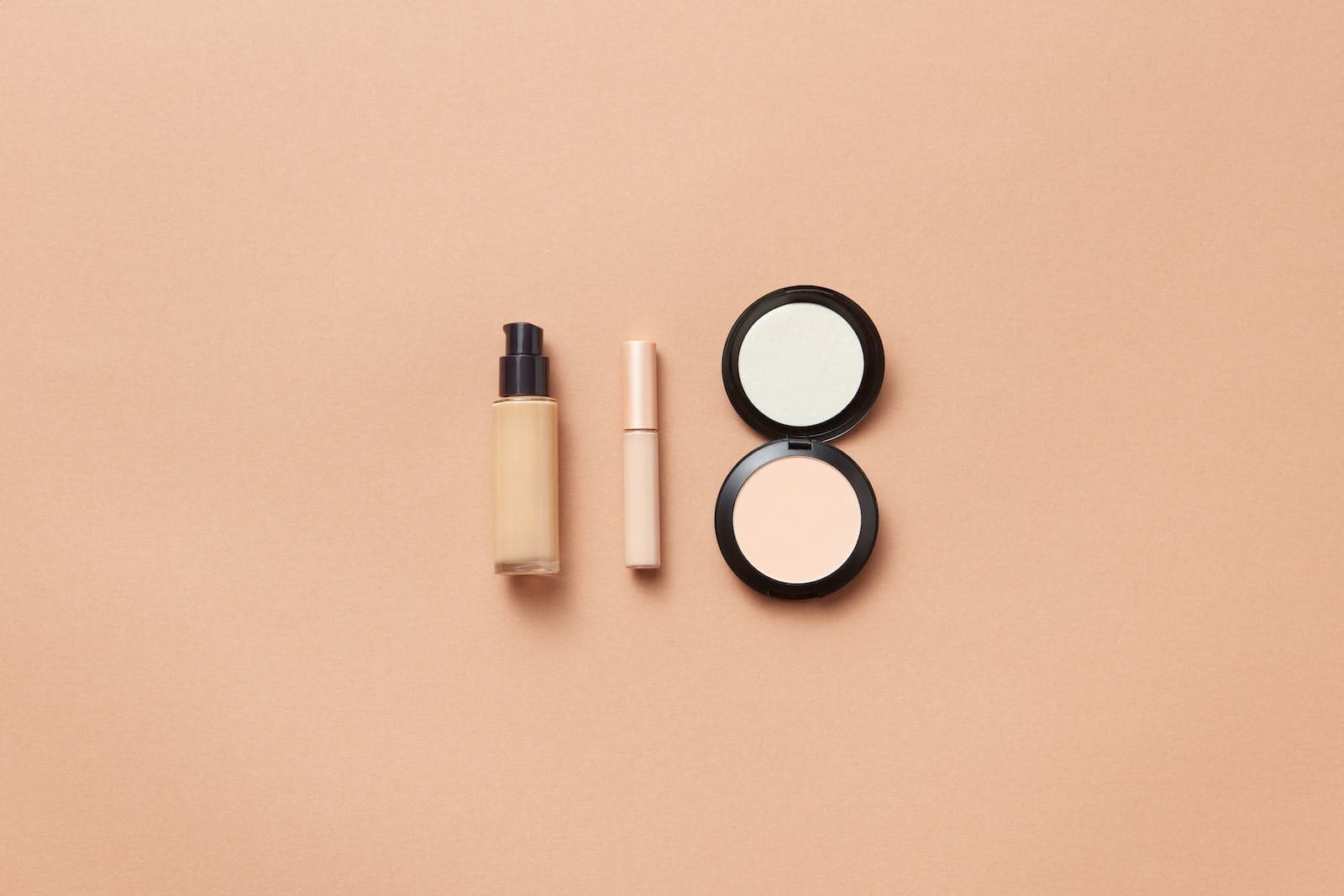 Make Up on Beige Background