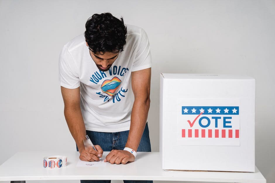 A Man Writing on a Ballot