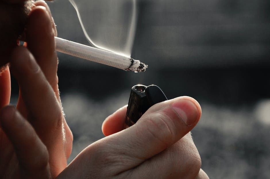 A Close-Up Shot of a Person Smoking a Cigarette